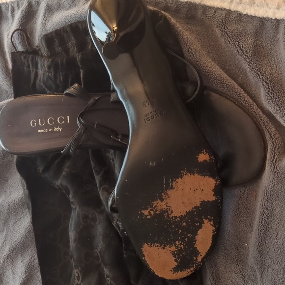 Gucci Black Strappy Heels for Women - Picture 1 of 3